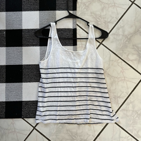 Vince White and Black Striped Tank Top - Picture 4 of 7